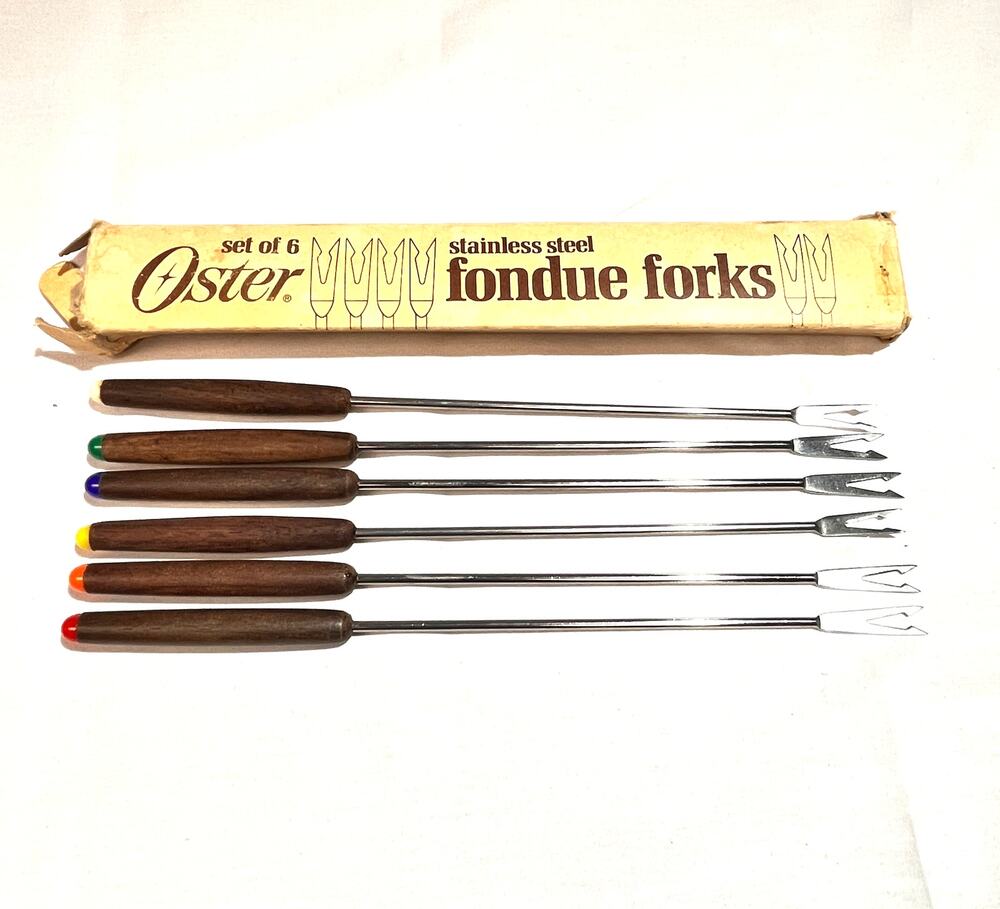 Oster Fondue Fork LOT of 6 in box hors d'oeuvre Cheese Trays Charcuterie Boards